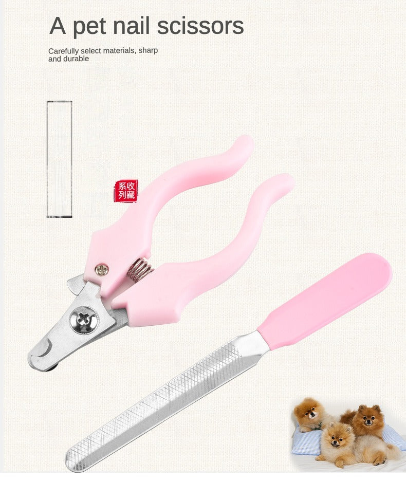 Pet nail clippers, stainless steel straight nail clippers, dog cleaning grooming tools scissors