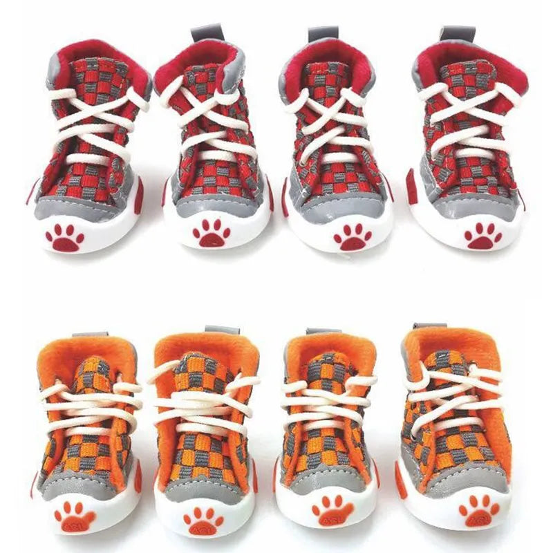 New Design 4pcs/Set Pet Dog Shoes, Football Style Cheap Dog Summer Shoes For Small Pets, Four Colors