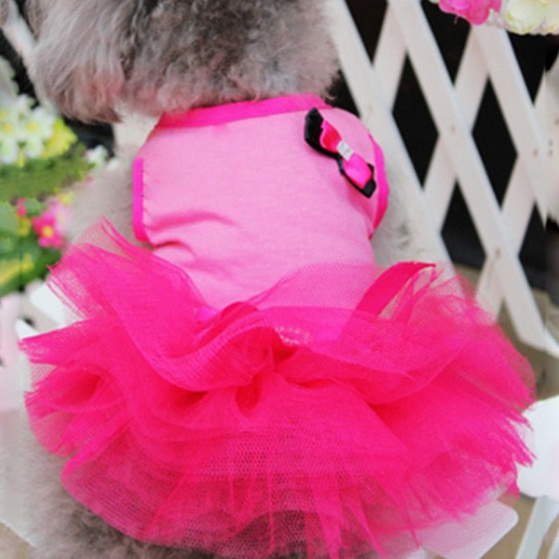 Pink Dog Cat Princess Tutu Dress, Bow Bubble Dress, Pet Puppy Clothes, Dog Apparel