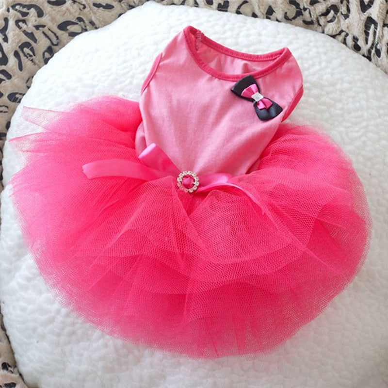 Pink Dog Cat Princess Tutu Dress, Bow Bubble Dress, Pet Puppy Clothes, Dog Apparel