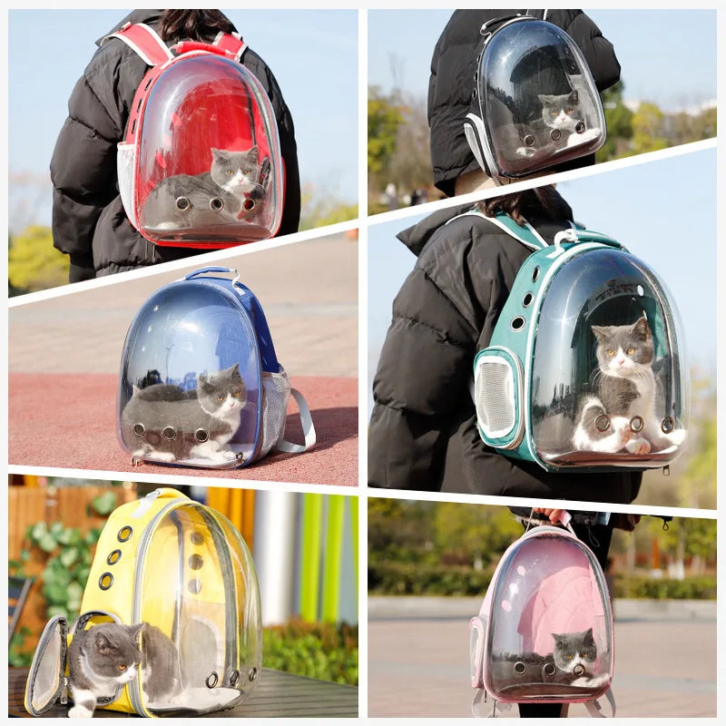 Cat Carrying Bag, Space Pet Backpack, Breathable Portable Transparent Backpack, Puppy Dog Transport Carrier