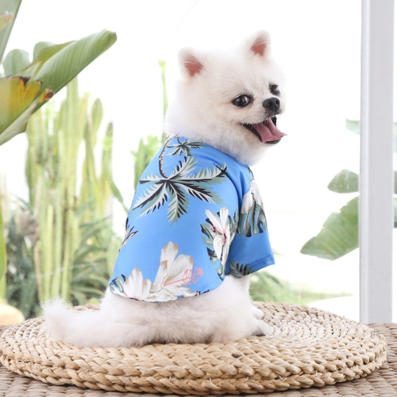Hawaiian Beach Style Dog T-Shirts, Thin Breathable Summer Dog Clothes for Small Dogs, Puppy Pet Cat Vest, Chihuahua, Yorkies Poodle