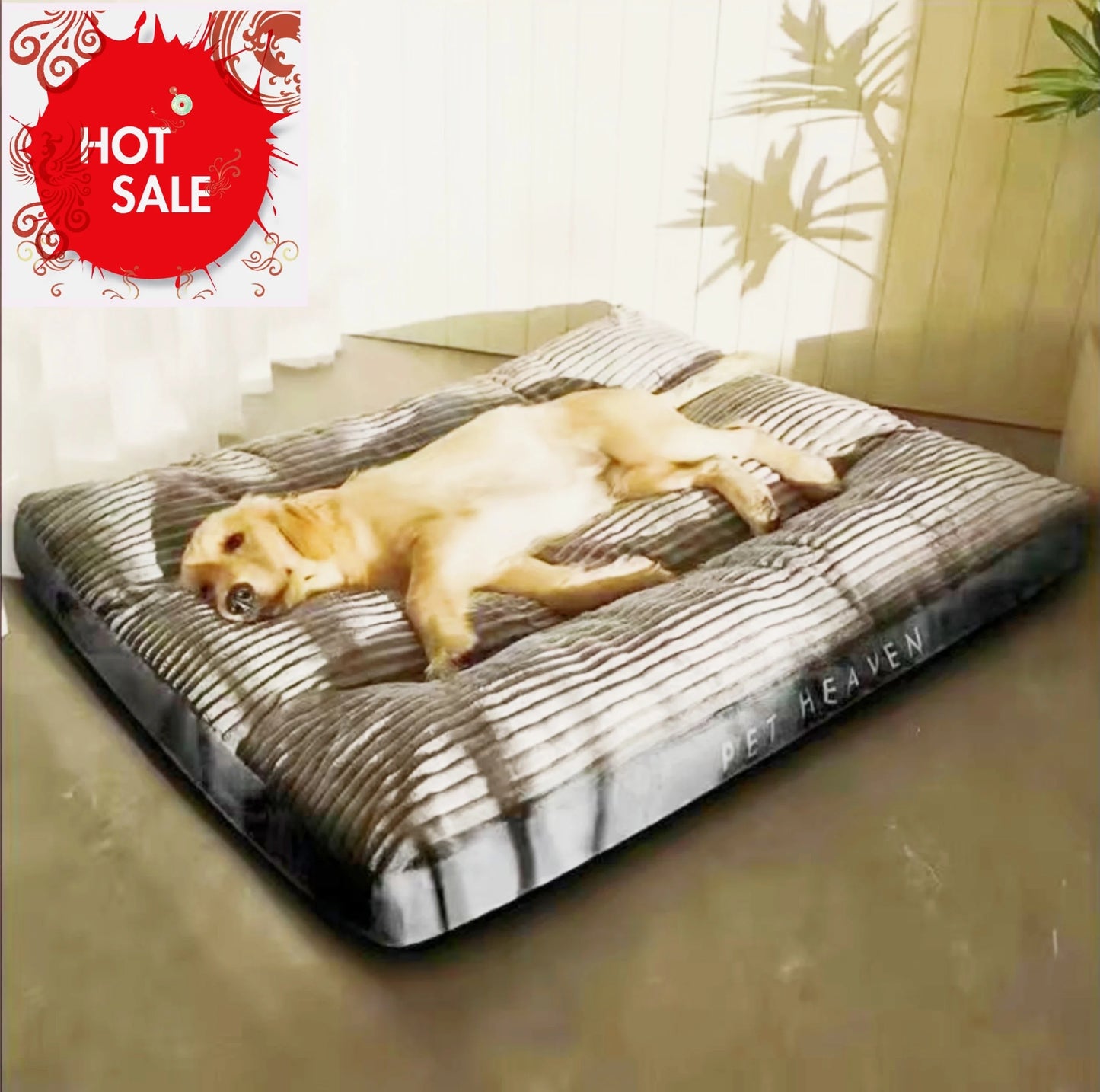 Dog Bed Washable Kennel, Four seasons, Pet Large Sofa Plus Corduroy Thick, Deep Sleep Cushion Puppy Mat for Small To Large Dogs