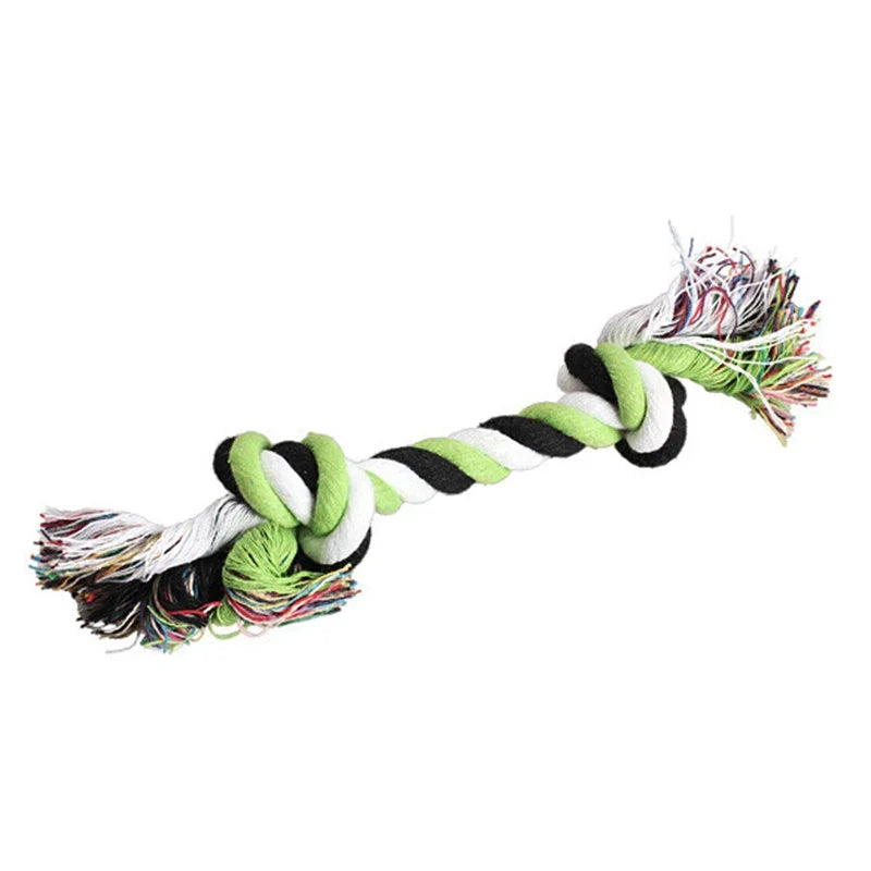 1 pcs Puppy Cotton Chew Knot Toy Durable Braided Bone Rope 15CM (Random Color )