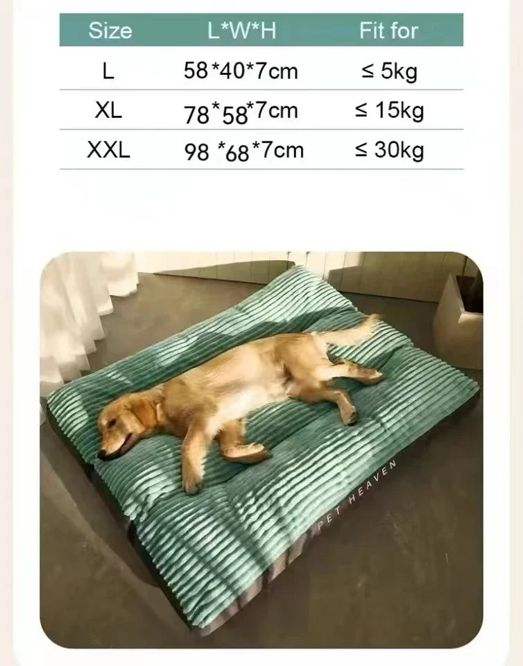Dog Bed Washable Kennel, Four seasons, Pet Large Sofa Plus Corduroy Thick, Deep Sleep Cushion Puppy Mat for Small To Large Dogs