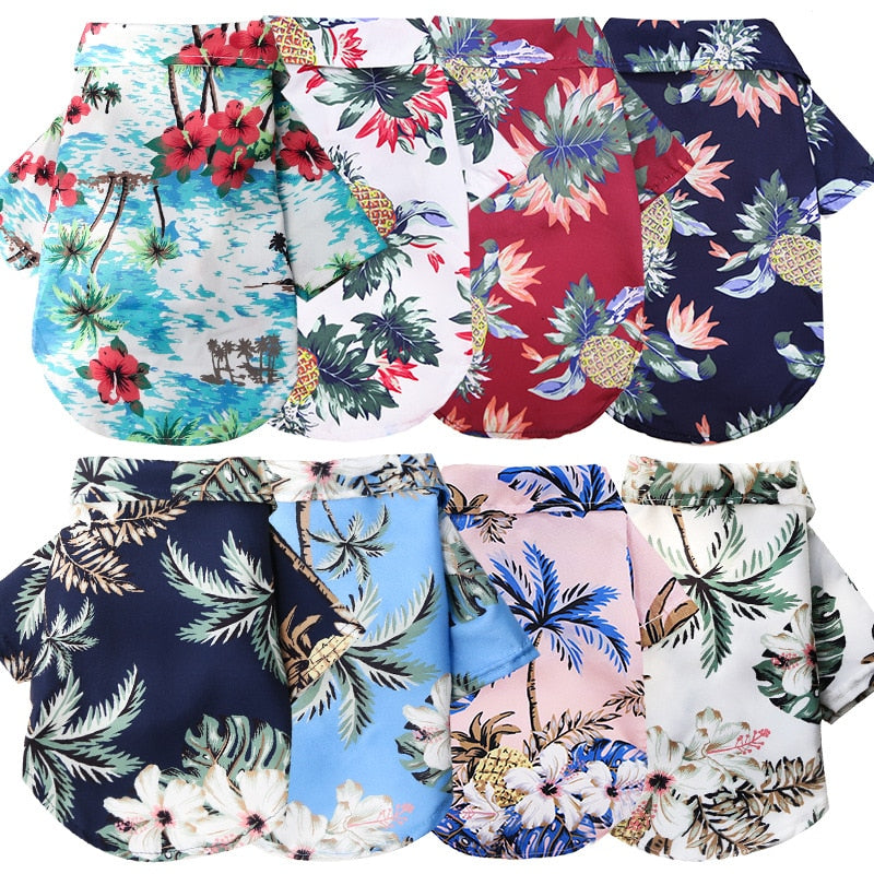 Hawaiian Beach Style Dog T-Shirts, Thin Breathable Summer Dog Clothes for Small Dogs, Puppy Pet Cat Vest, Chihuahua, Yorkies Poodle