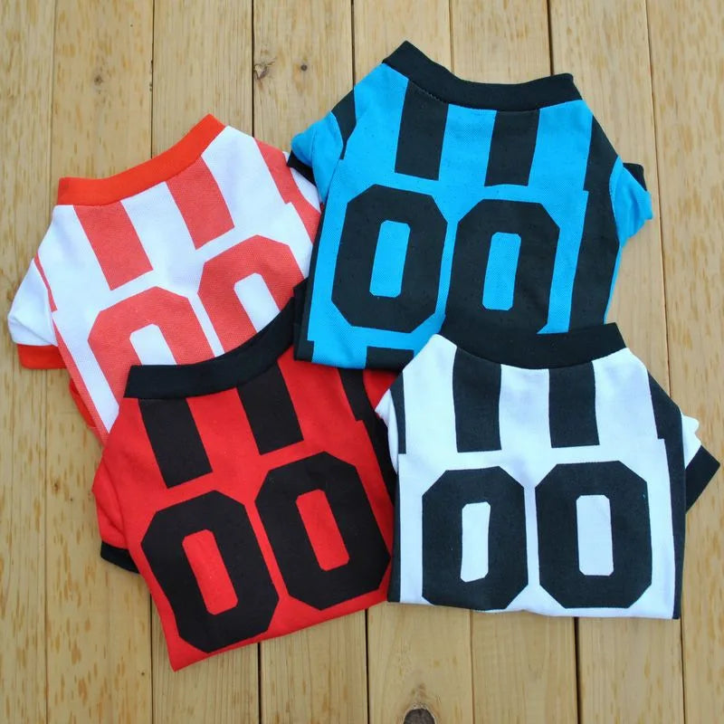 Dog Sports Jersey, Football Dog Clothes, T-shirt for Puppy Pets, Teddy Poodle