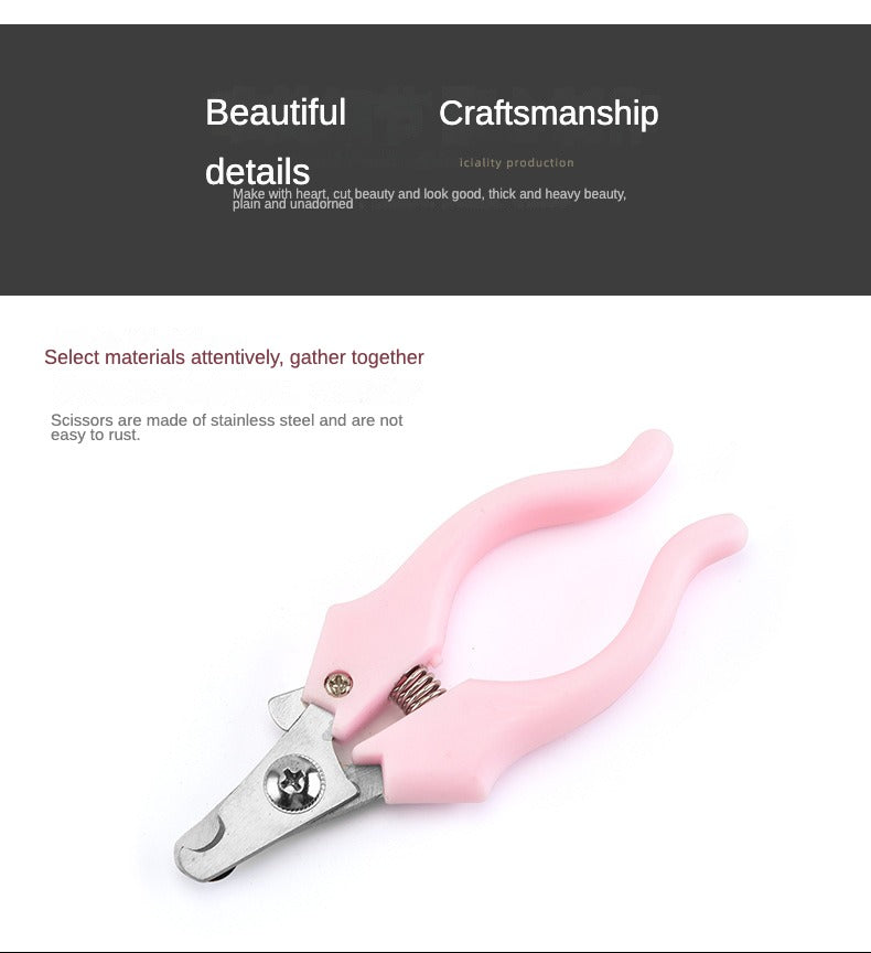 Pet nail clippers, stainless steel straight nail clippers, dog cleaning grooming tools scissors
