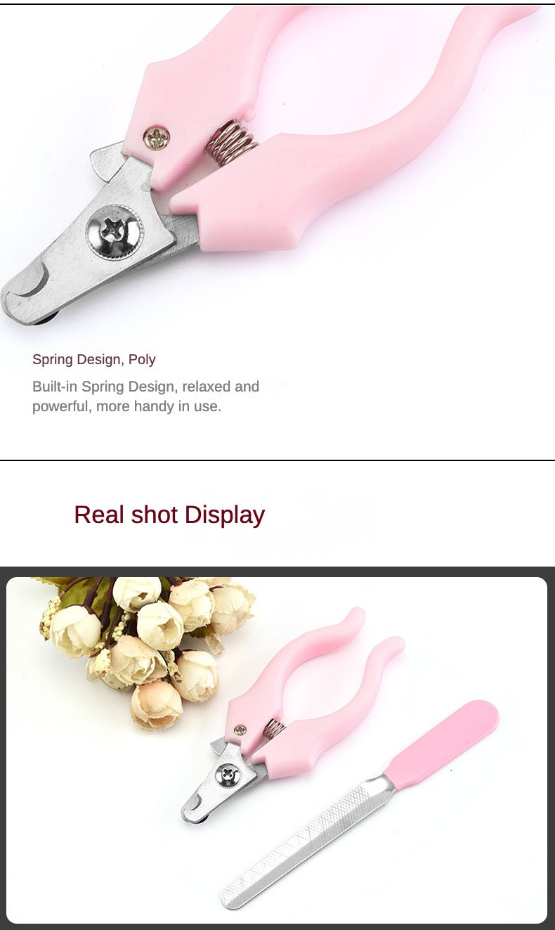 Pet nail clippers, stainless steel straight nail clippers, dog cleaning grooming tools scissors