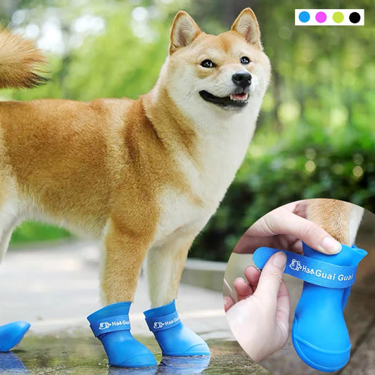 Pet Dog Rainshoes, Waterproof Silicone Dog Shoes Anti-skid Boots For Small, Medium Large Dogs