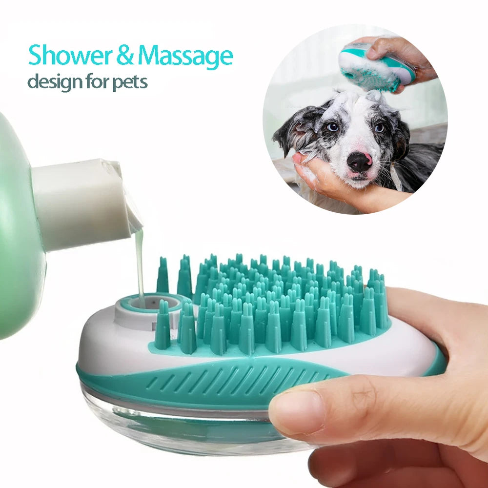 Pet Dog Cat Bath Brush 2-in-1, Pet SPA Massage, Comb Soft Silicone Pet Shower Hair, Grooming Cmobs Dog Cleaning Tool