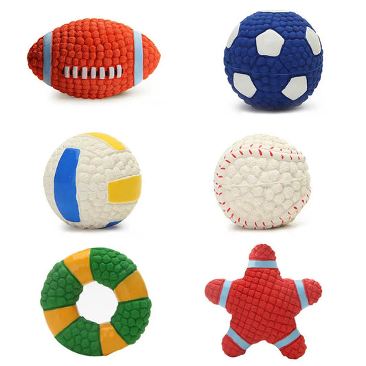 Durable Ball Squeak Toys, Cleaning Tooth Chew Voice Toy, Non-toxic Training Balls, Soft Latex Pet Dog Toy