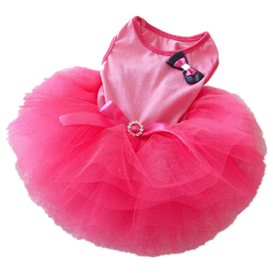 Pink Dog Cat Princess Tutu Dress, Bow Bubble Dress, Pet Puppy Clothes, Dog Apparel