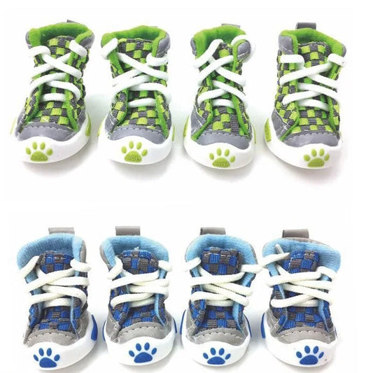 New Design 4pcs/Set Pet Dog Shoes, Football Style Cheap Dog Summer Shoes For Small Pets, Four Colors
