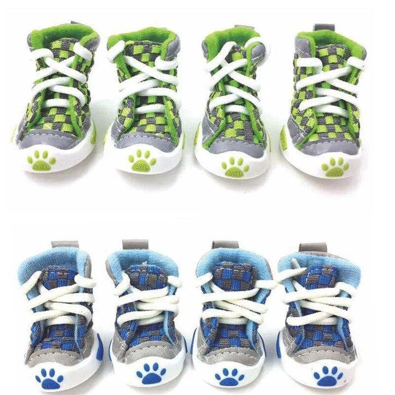 New Design 4pcs/Set Pet Dog Shoes,  Football Style Cheap Dog Summer Shoes For Small Pets, Four Colors