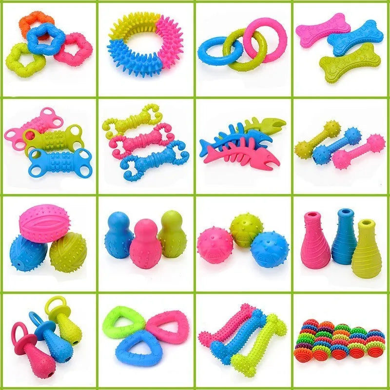 10PCS Randomly Puppy Pet Toys For Small Dogs, Rubber Resistance To Bite Dog Toy Teeth Cleaning Chew Training Toys