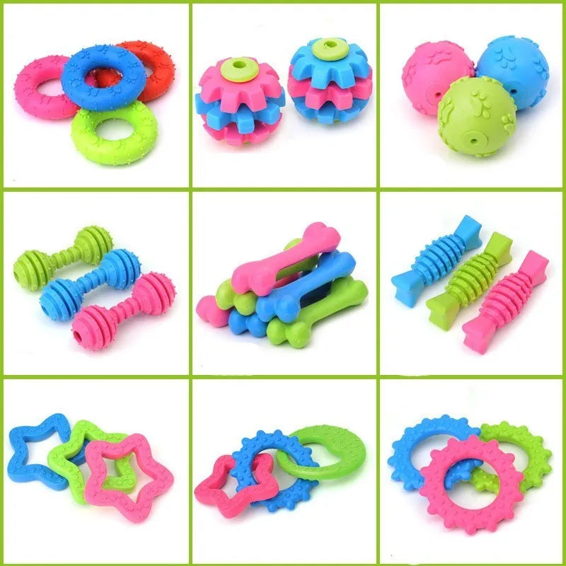 10PCS Randomly Puppy Pet Toys For Small Dogs, Rubber Resistance To Bite Dog Toy Teeth Cleaning Chew Training Toys