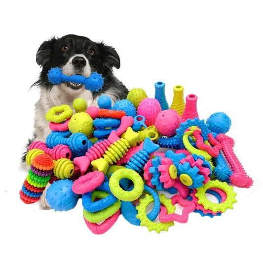 10PCS Randomly Puppy Pet Toys For Small Dogs, Rubber Resistance To Bite Dog Toy Teeth Cleaning Chew Training Toys