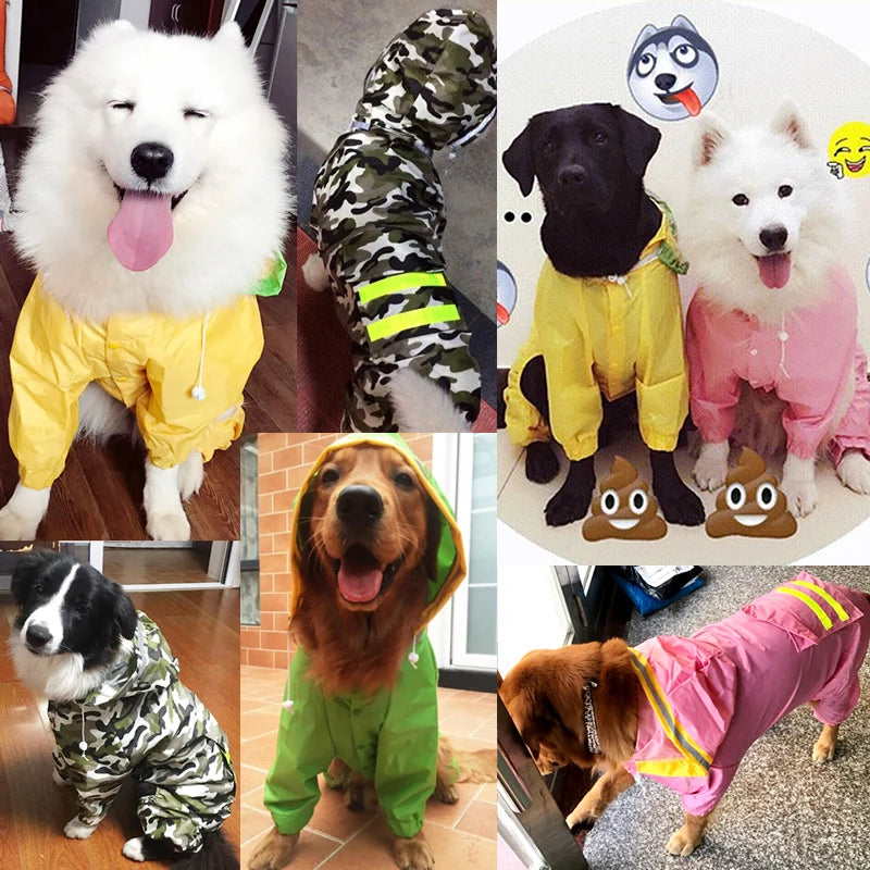 Dog Raincoat, Jumpsuit Rain Coat for Dogs Pet, Cloak Labrador, Waterproof Golden Retriever Jacket