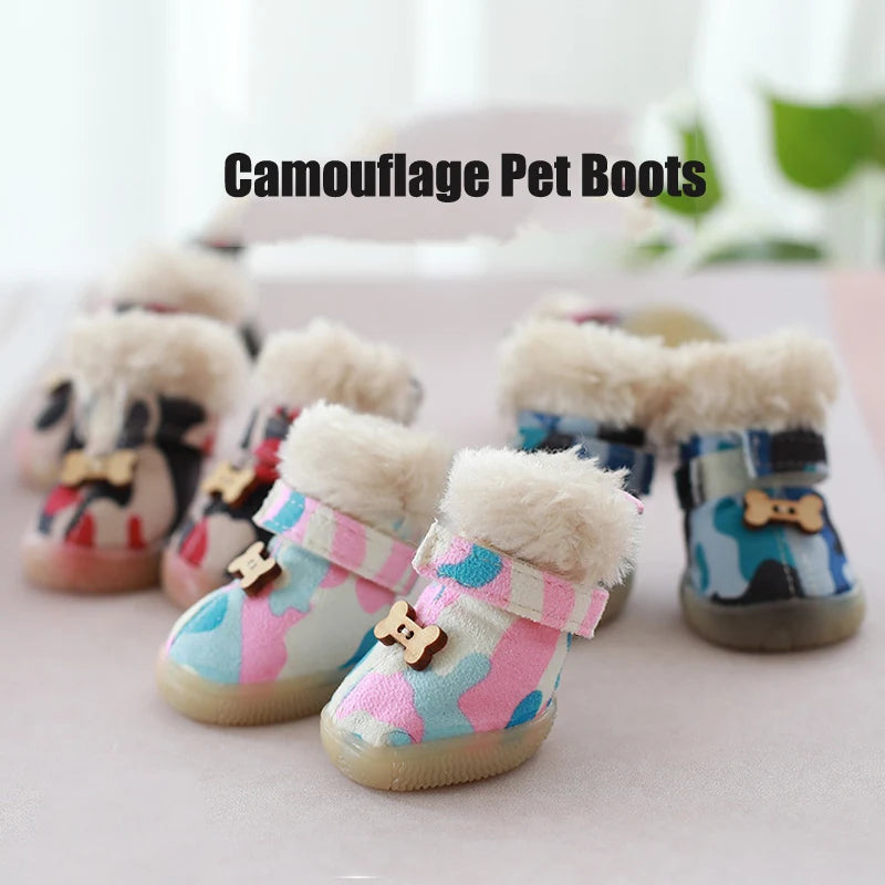 Thick Snow Pets Puppies Shoes For Dogs Chihuahua, Yorkshire, Plush Cats Winter Warm Boots Wear Supplies