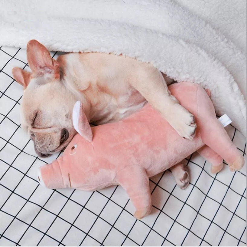 Pet Dogs Sleeping Pigs Toys, Warm Soft Plush Cotton Sleeping Partner for Puppy Dog Chewing /Interactive Toy