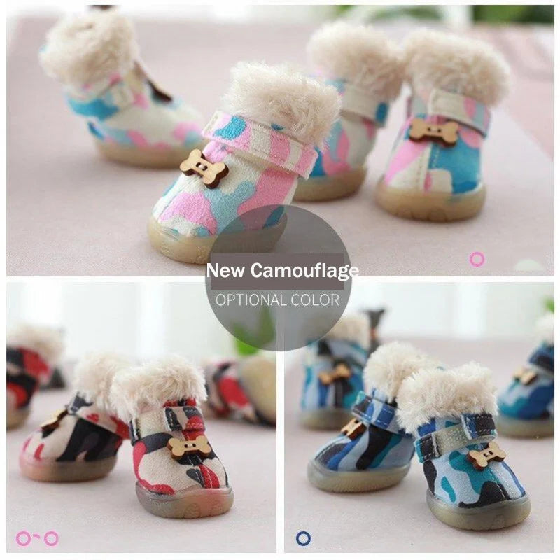 Thick Snow Pets Puppies Shoes For Dogs Chihuahua, Yorkshire, Plush Cats Winter Warm Boots Wear Supplies