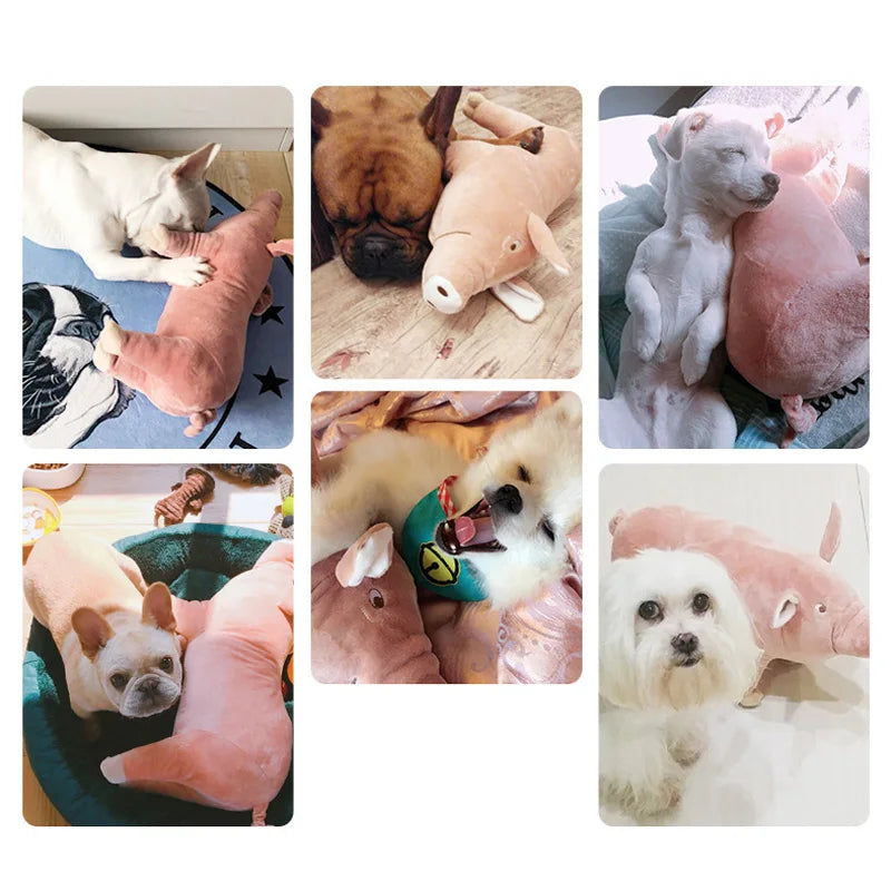 Pet Dogs Sleeping Pigs Toys, Warm Soft Plush Cotton Sleeping Partner for Puppy Dog Chewing /Interactive Toy