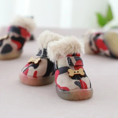 Thick Snow Pets Puppies Shoes For Dogs Chihuahua, Yorkshire, Plush Cats Winter Warm Boots Wear Supplies