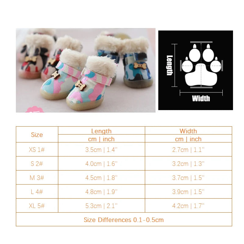 Thick Snow Pets Puppies Shoes For Dogs Chihuahua, Yorkshire, Plush Cats Winter Warm Boots Wear Supplies