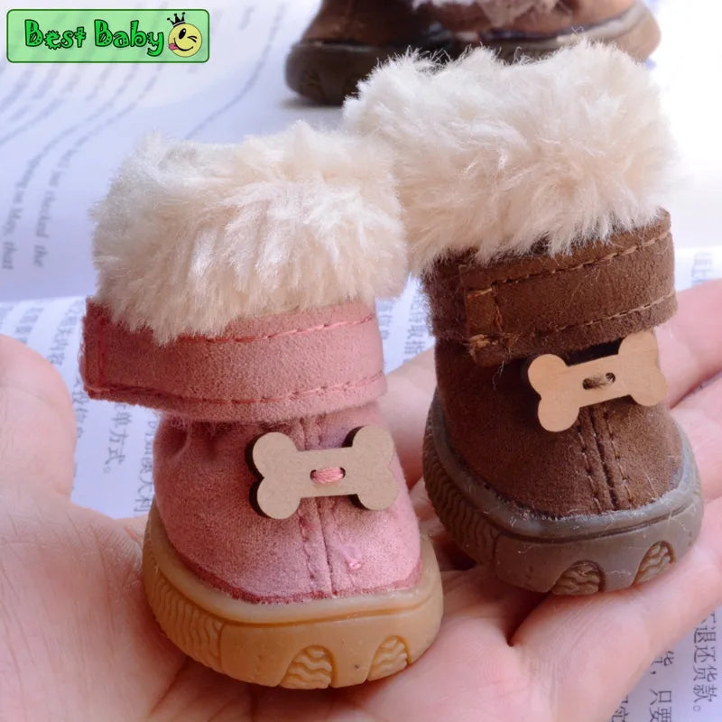 Thick Snow Pets Puppies Shoes For Dogs Chihuahua, Yorkshire, Plush Cats Winter Warm Boots Wear Supplies