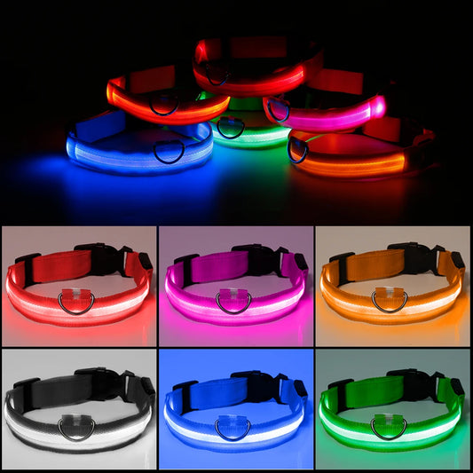 Nylon Pet Dog Collar LED Light, Night Safety Glowing, LED Dog Collar For Small Dogs LED Collars