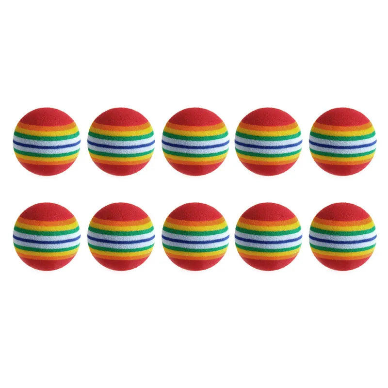 10Pcs Colorful Cat Toy Ball, Interactive Cat Toys, Chewing Natural Foam Ball Training