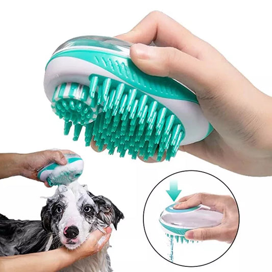 Pet Dog Cat Bath Brush 2-in-1, Pet SPA Massage, Comb Soft Silicone Pet Shower Hair, Grooming Cmobs Dog Cleaning Tool