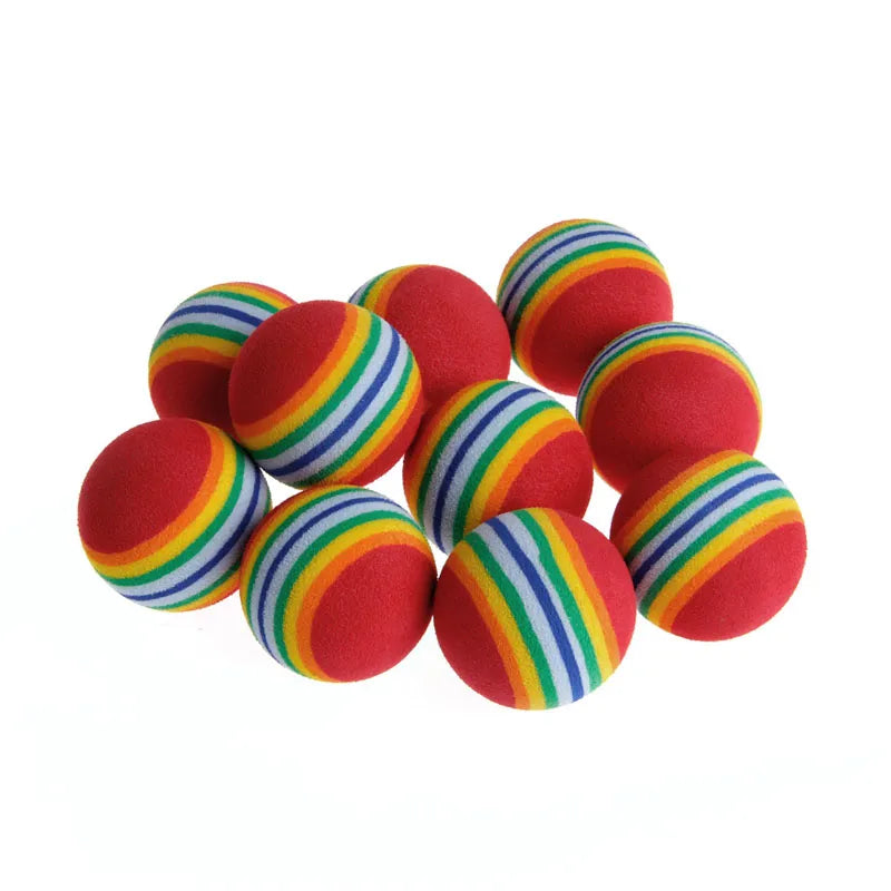 10Pcs Colorful Cat Toy Ball, Interactive Cat Toys, Chewing Natural Foam Ball Training