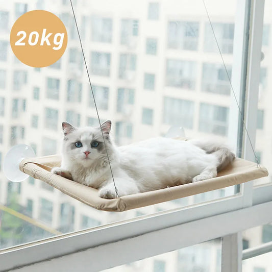 Pet Cat Hammock Hanging, Cat Bed Bearing 20Kg, Comfortable Cat Sunny Window Seat, Mount Kitten Climbing Frame