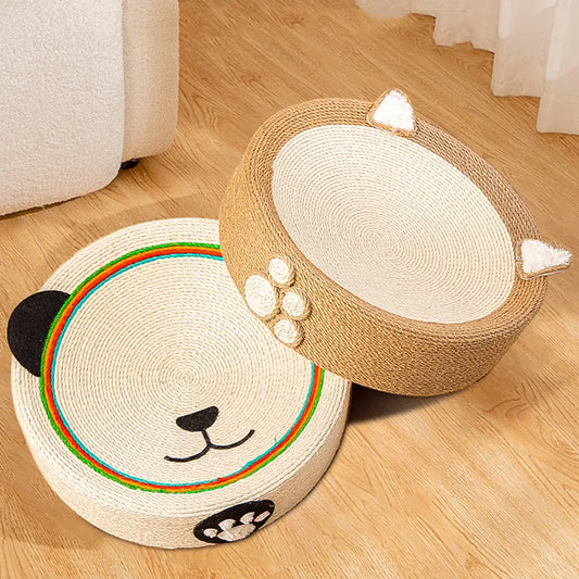 Round Cat Scratcher Pad, Sisal Weave Cats Scratching Board 2 in 1, Cat House, Grinding Claws Cats Training Toys, Furniture Supplies