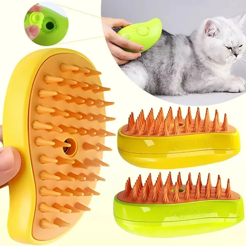 Cat Steam Brush, Pet Triple Beauty Comb, Dog Grooming Hair Removal Comb