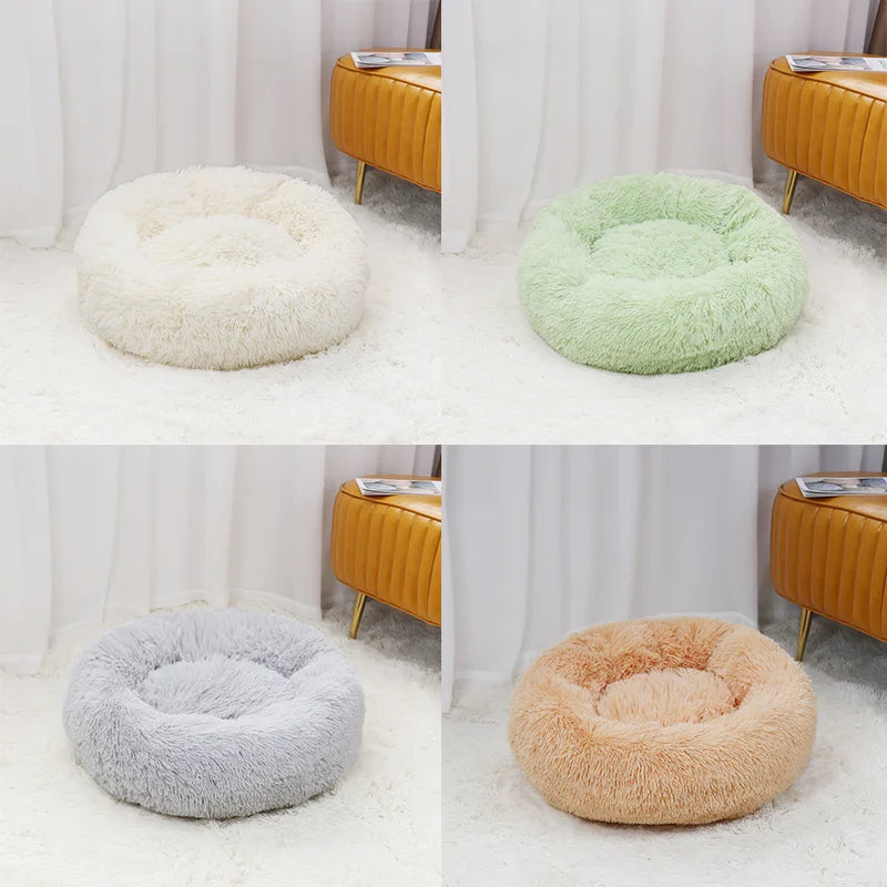 Super Soft Pet Bed, Kennel Round Cat Mat, Warm Sleep Bag, Long Plush Dog Puppy Cushion Mat