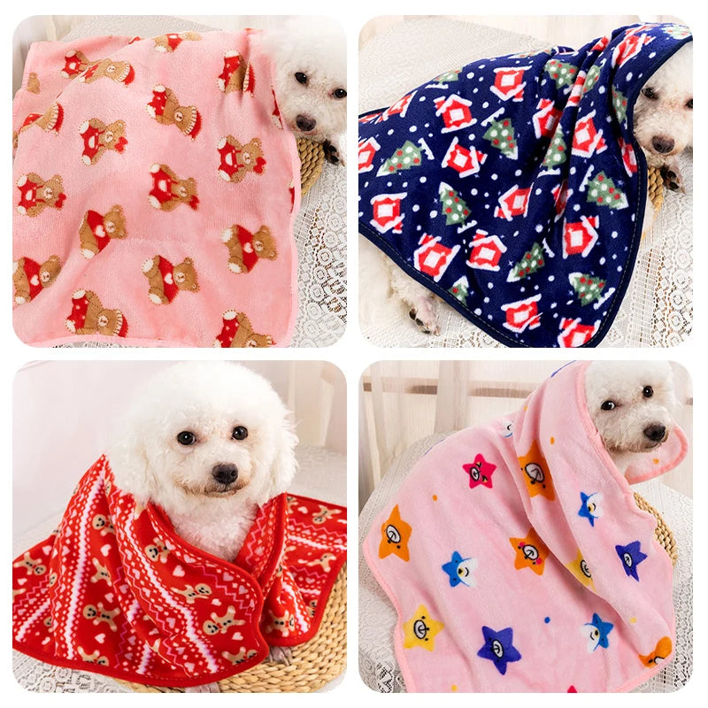 Warm Soft Pet Dog Blanket Mat Plush Thin Pet Sleeping Blanket for Dogs Cats Warm Breathable Cat Cover Blanket Pet Dog Supplies