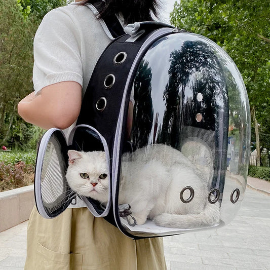 Cat Carrying Bag, Space Pet Backpack, Breathable Portable Transparent Backpack, Puppy Dog Transport Carrier