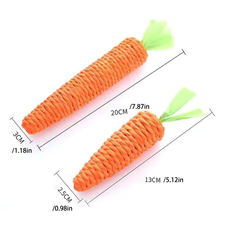 2 pcs Cat toy paper rope radish, interactive sound toy