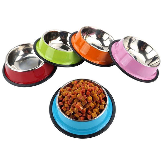 200-1600ml Stainless Steel Dogs Bowl, Cats Non-Slip Food Drinking Water, Eating Container Dish, Puppy Kitten Feeder