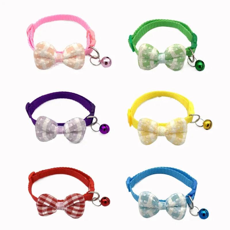 Pet Collars, Pet Bow Bell Collars, Cute Cat Collars, Multicolor Adjustable Pet Dressing Accessories