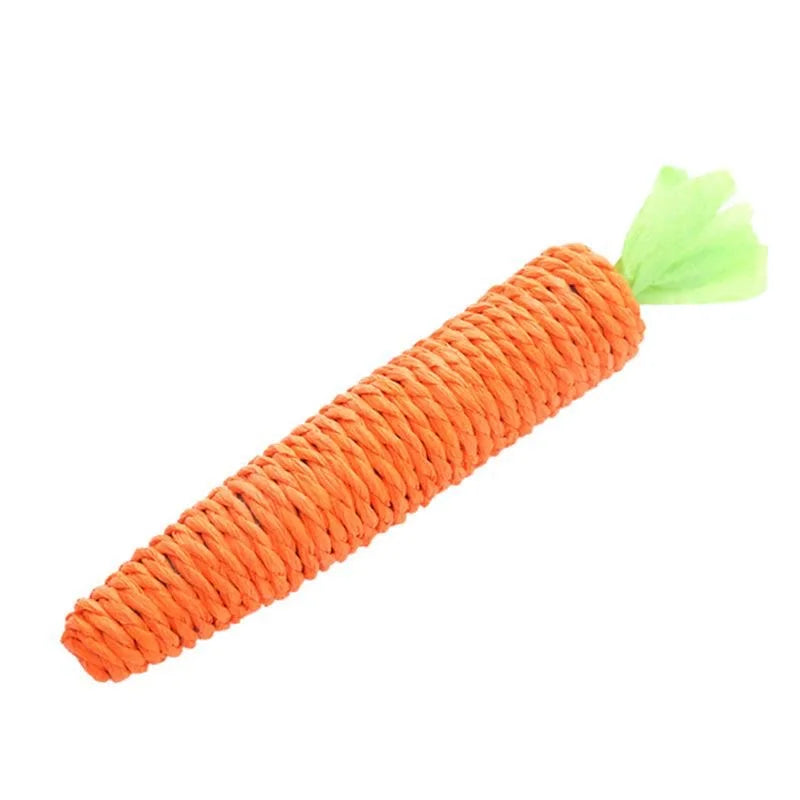 2 pcs Cat toy paper rope radish, interactive sound toy