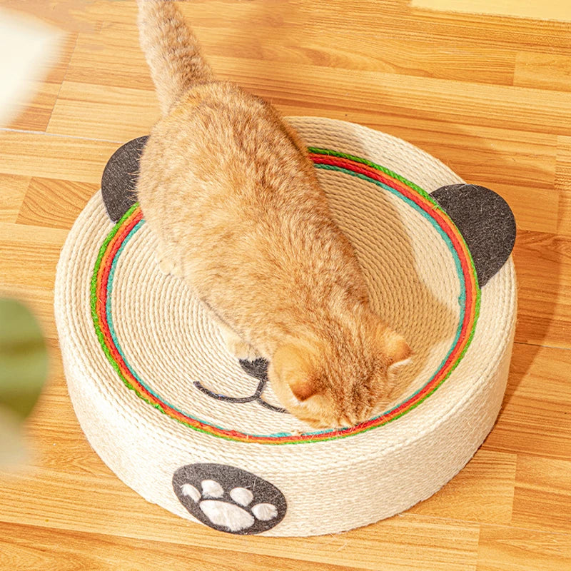 Round Cat Scratcher Pad, Sisal Weave Cats Scratching Board 2 in 1, Cat House, Grinding Claws Cats Training Toys, Furniture Supplies