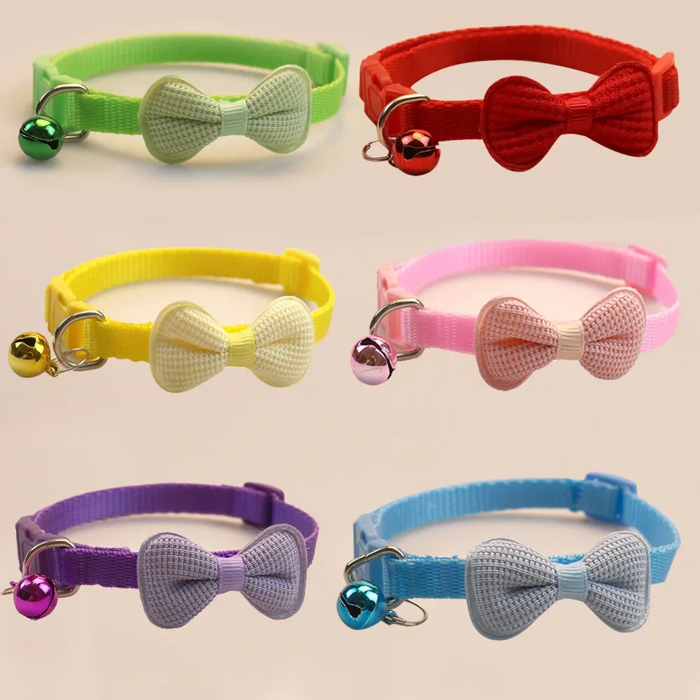 Pet Collars, Pet Bow Bell Collars, Cute Cat Collars, Multicolor Adjustable Pet Dressing Accessories